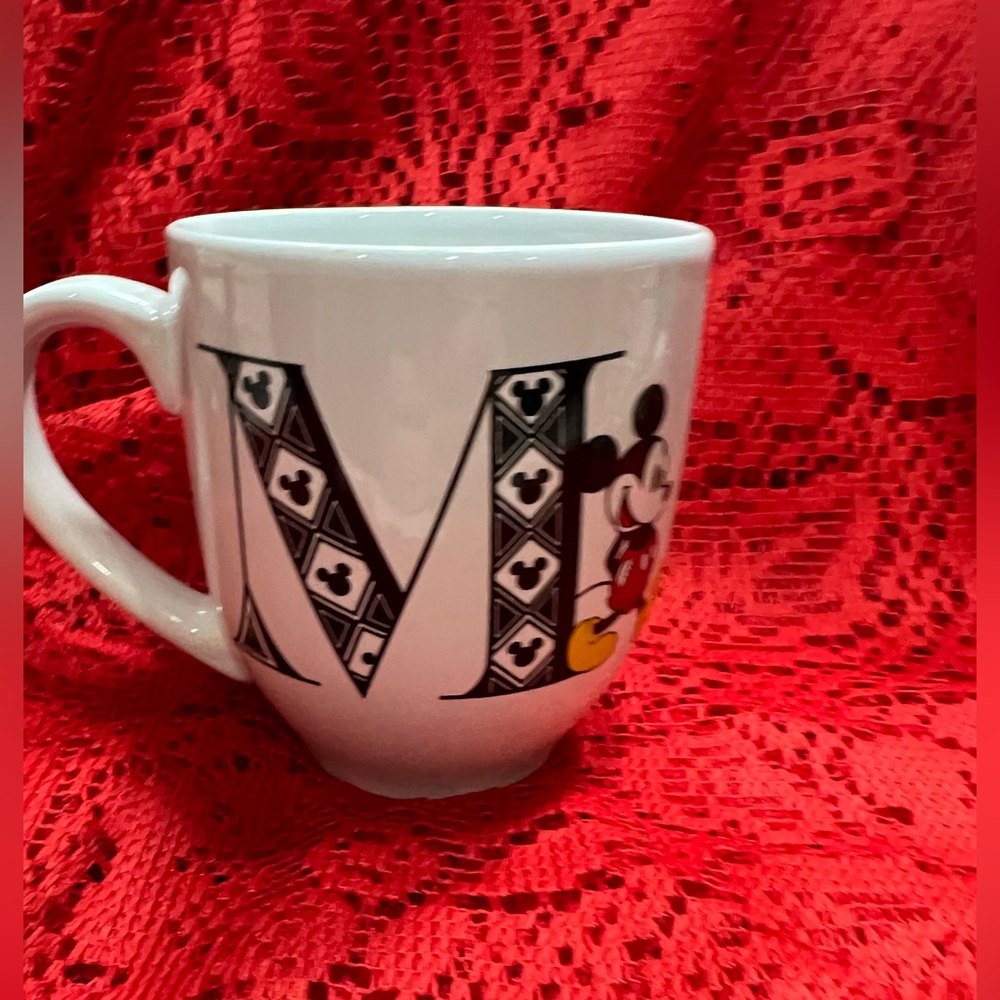 Disney Mickey Mouse White and Black “M” Mug - NEW Never Used
